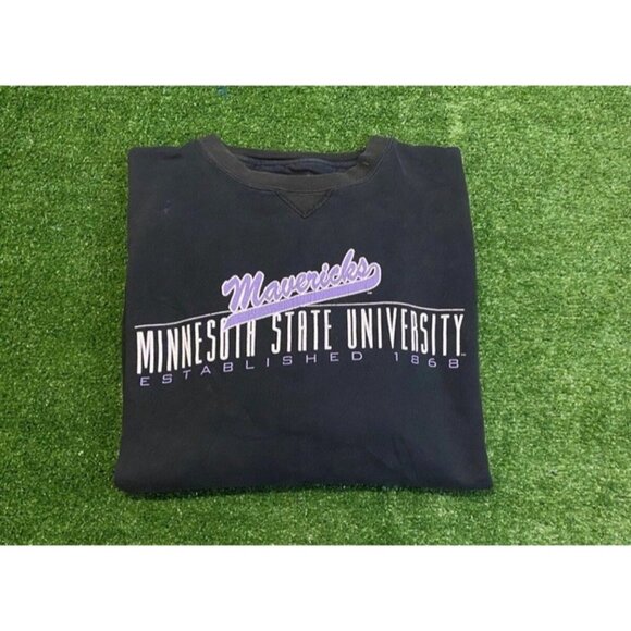 Vintage Minnesota State Mavericks sweatshirt mens 2XL black oversize crewneck - Picture 1 of 11